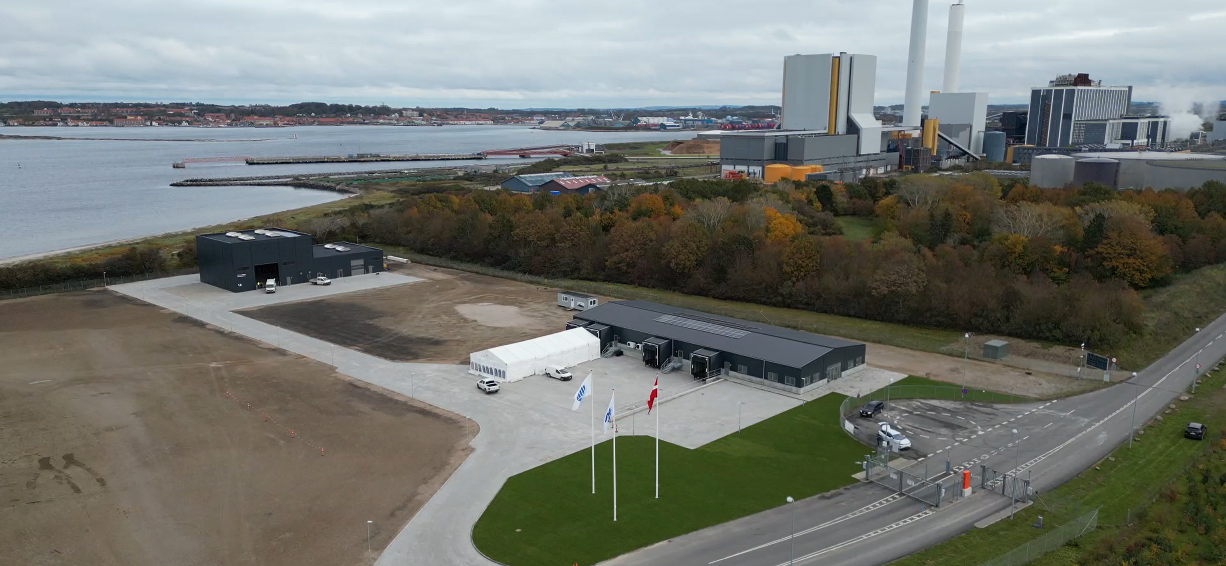 Indkørslen til Ny Vesthavn i Kalundborg.